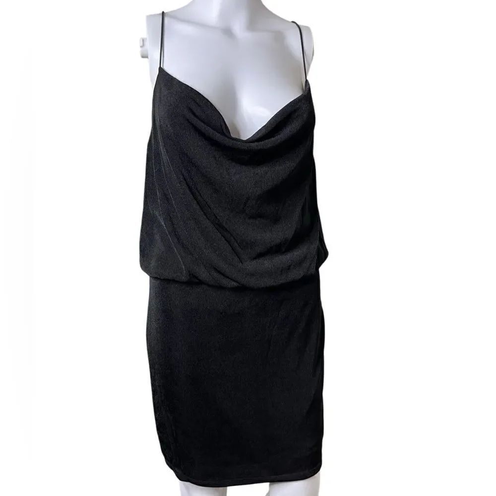 Almost Famous Overlapping slinky little black dress size large